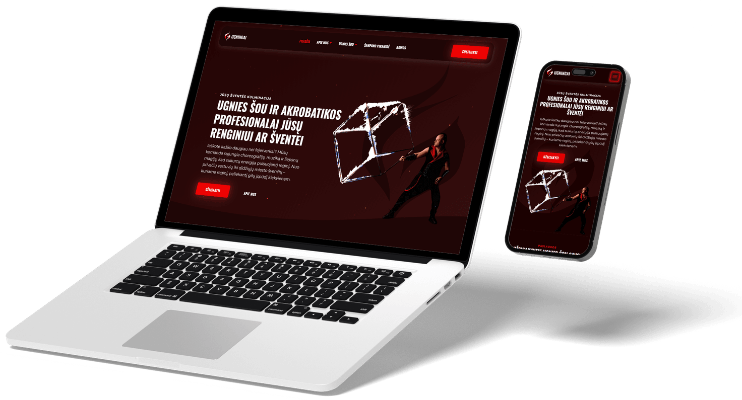 nešiojamas kompiuteris ir iPhone rodantys odontologo svetainę