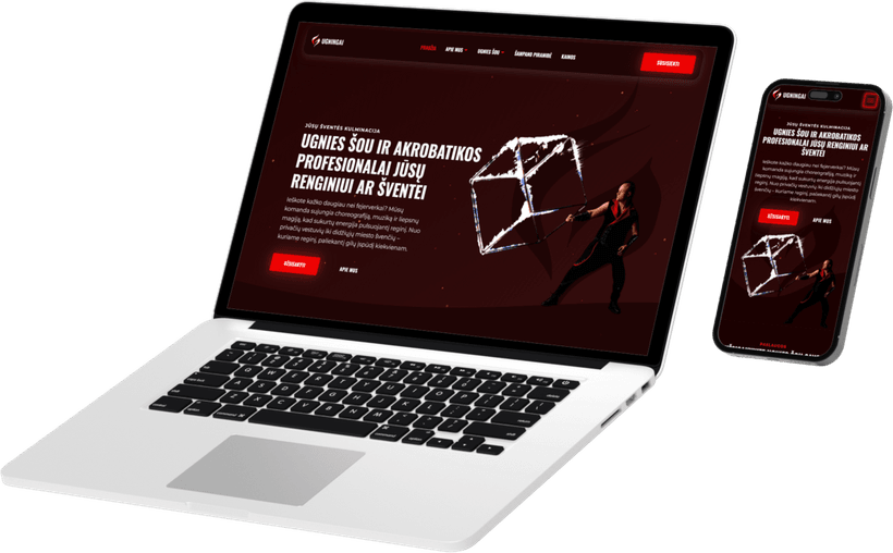 Ugnies šou svetainės maketas