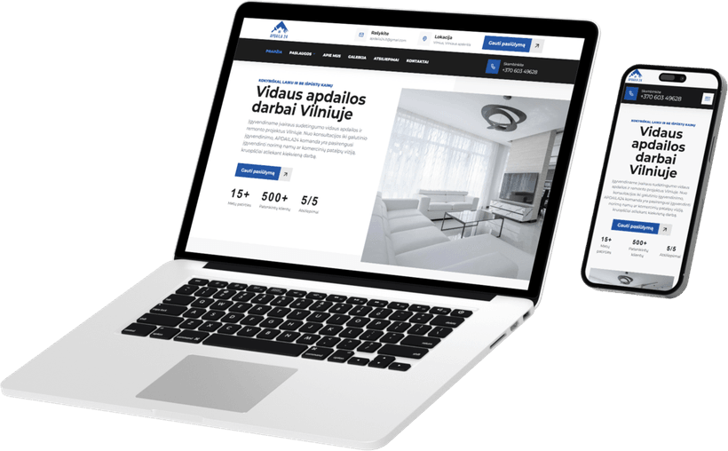 Būsto apdailos paslaugų svetainės maketas